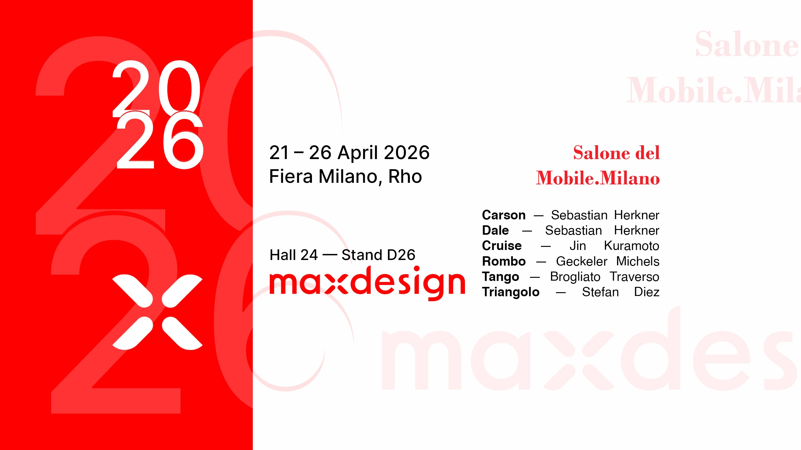 maxdesign vi aspetta al Salone del Mobile 2026
